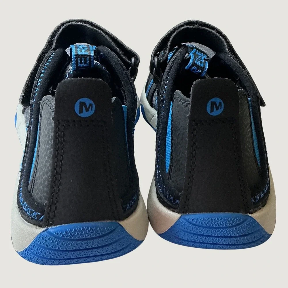 Merrell Mens MK264435 Black Grey Blue Leather Mesh Athletic Sneakers Size 7M
